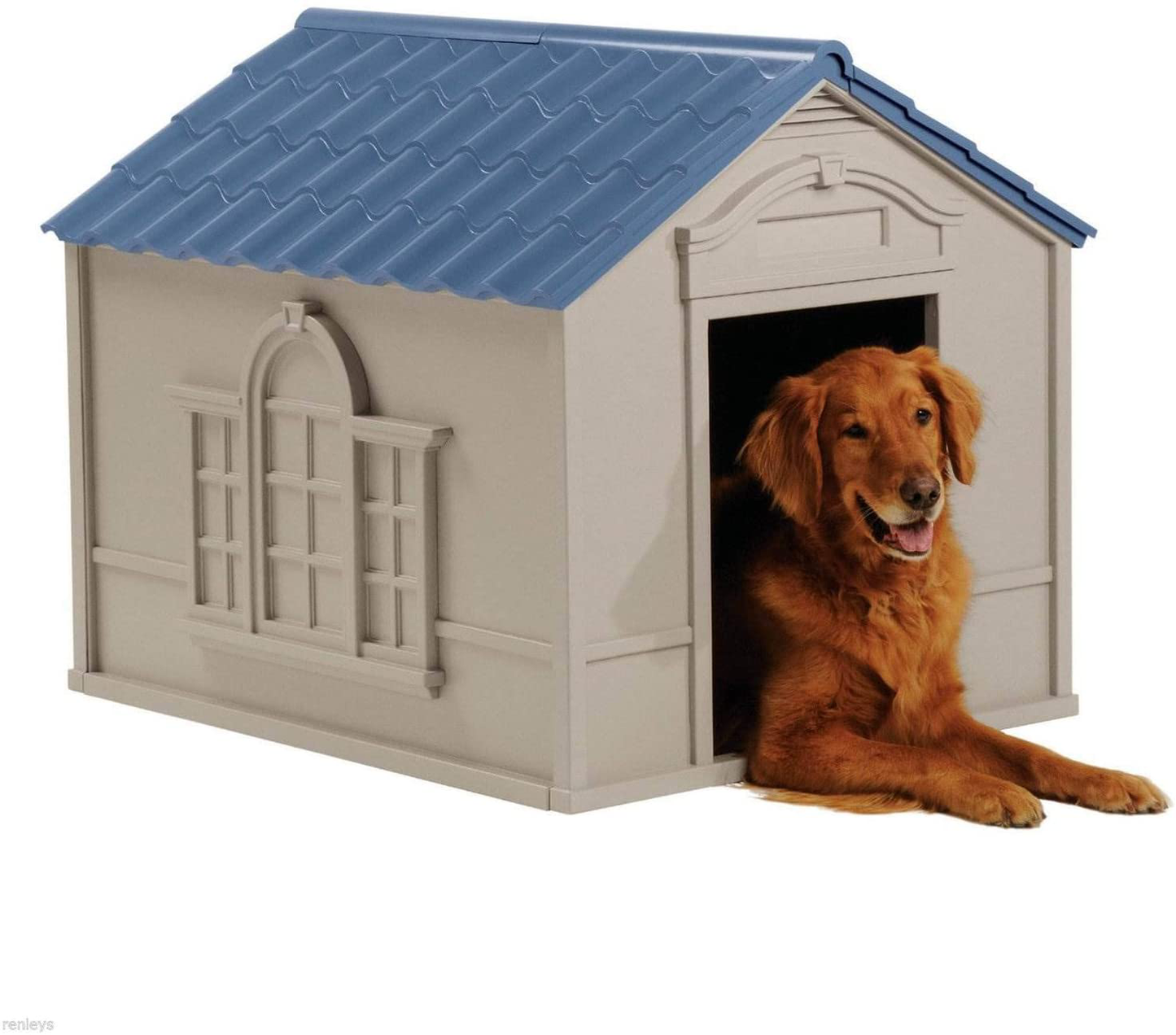 Suncast DH350 Deluxe Weatherproof Snap Together Resin Large Dog House (2 Pack)
