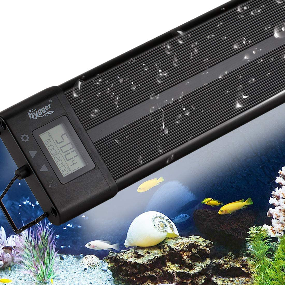 Hygger Aquarium Programmable LED Light, Full Spectrum Plant Fish Tank Light Extendable Brackets with LCD Setting Display, IP68 Waterproof, 7 Colors, 4 Modes for Novices Advanced Players Animals & Pet Supplies > Pet Supplies > Fish Supplies > Aquarium Lighting hygger 60W - 36in~42in  