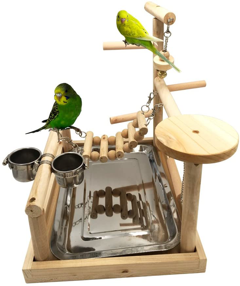 Borangs Parrots Playstand Bird Playground Parrot Perch Gym Stand Playpen Bird Ladders Exercise Playgym with Feeder Cups for Electus Cockatoo Parakeet Conure Cockatiel Cage Accessories Exercise Toy Animals & Pet Supplies > Pet Supplies > Bird Supplies > Bird Cage Accessories Borangs   