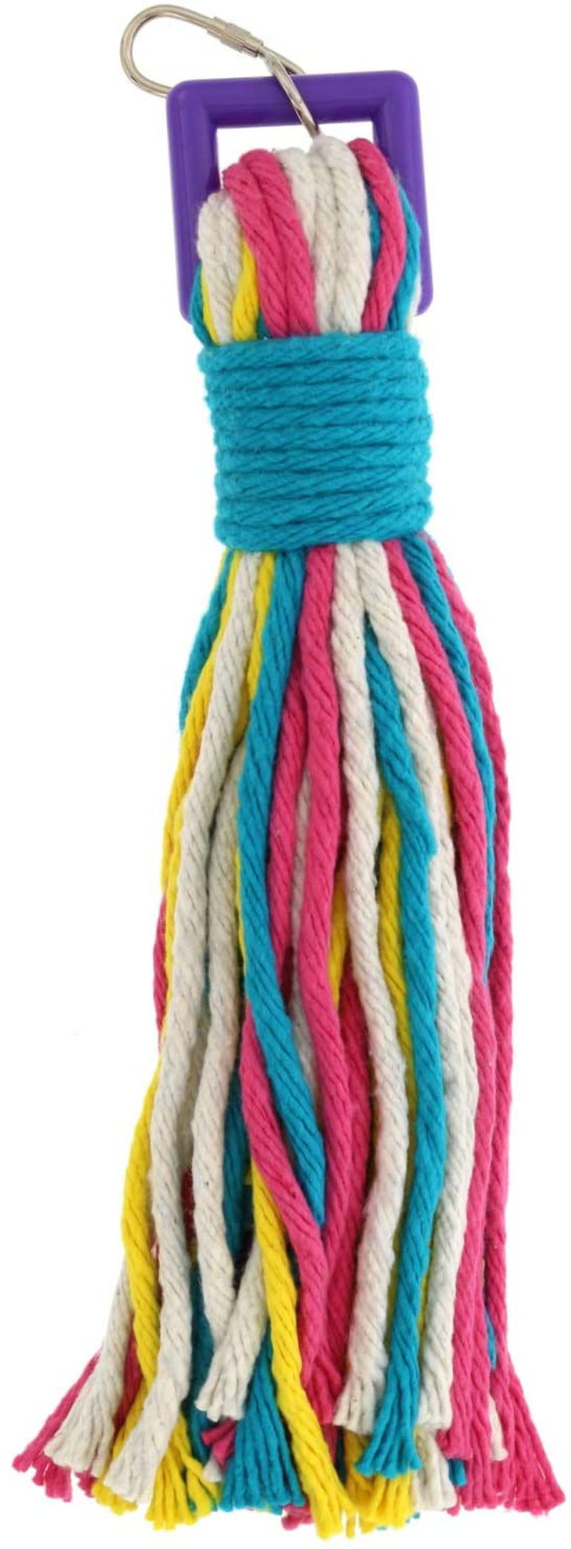 Sweet Feet and Beak Platinum Tweeter Weave Bird Toys - Perfect Cage Toy for Playing & Preening - Colorful, Safe, Cotton Rope - Birds Cage Playground Accessories & Supplies - Parrot Toys (Large)