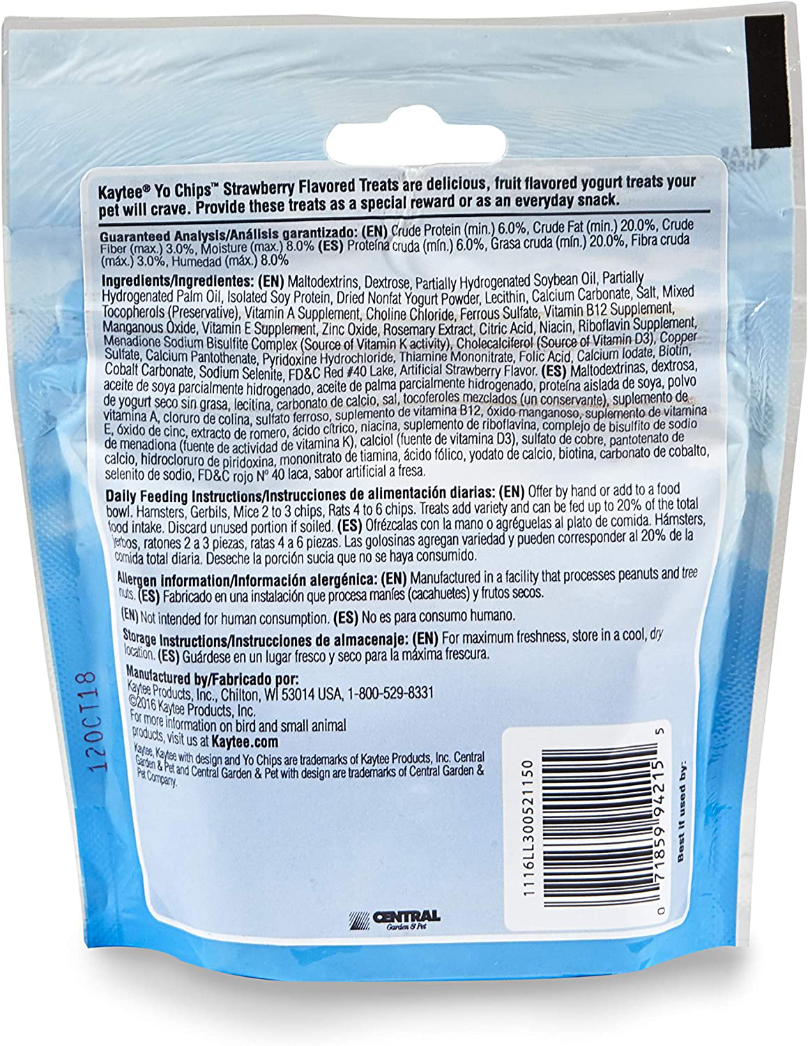 Kaytee Yo Chips for Small Animals -- Strawberry 3.5 Oz Animals & Pet Supplies > Pet Supplies > Small Animal Supplies > Small Animal Treats Central Garden & Pet   