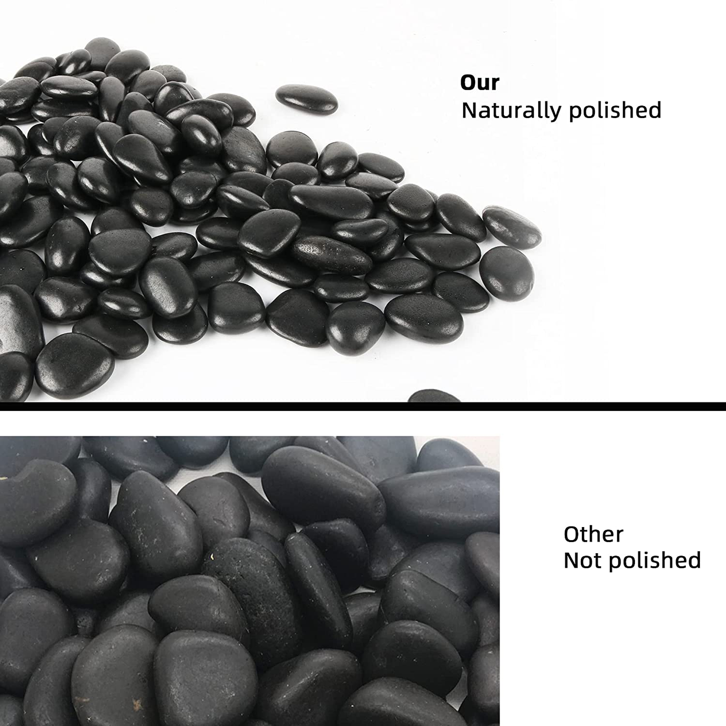 CJGQ Black Pebbles for Plants 3Lb Bulk Bag 1"- 1.5" Aquarium Gravel Decorative Polished Stone Natural River Rocks for Fish Tank…