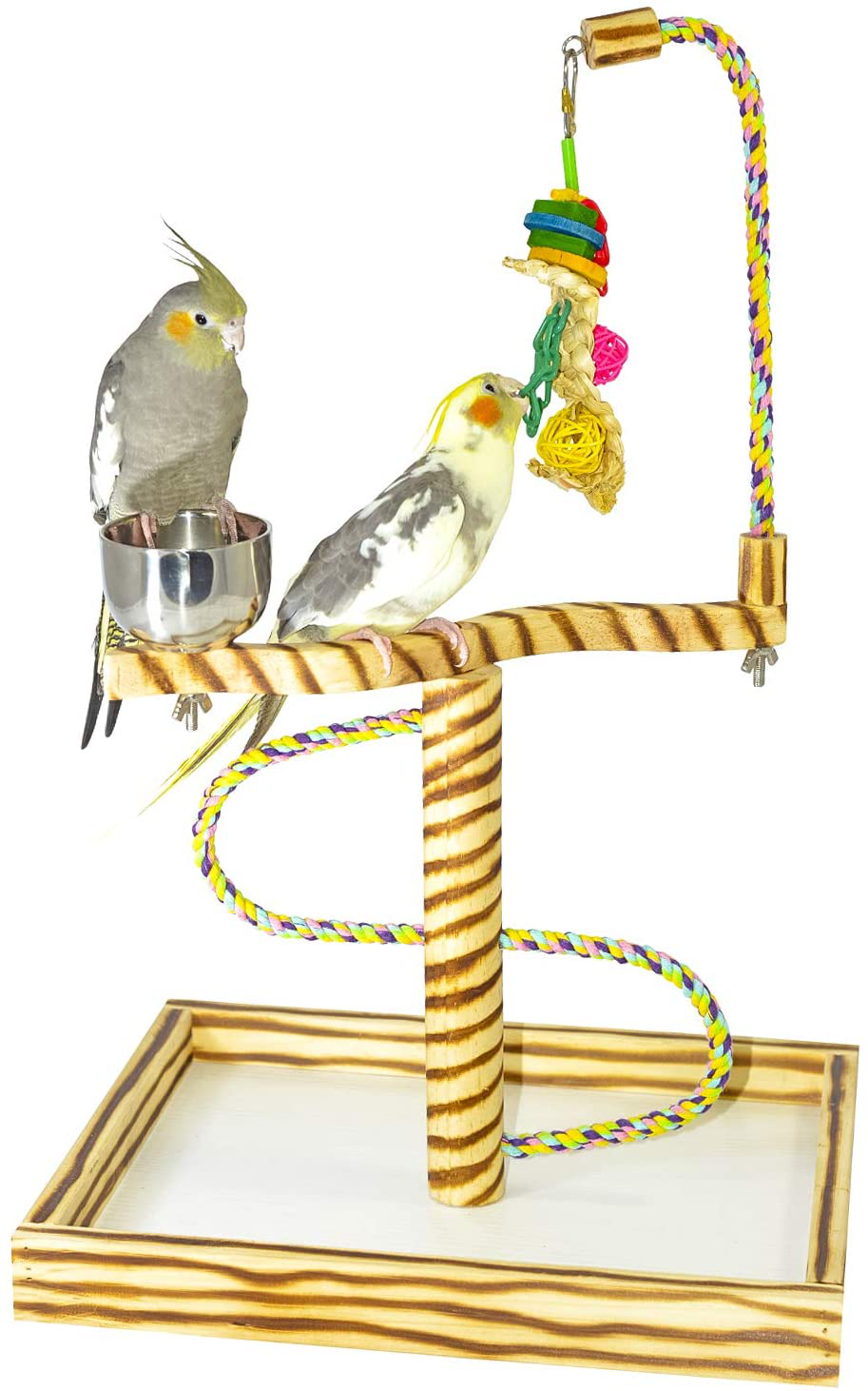 Birds LOVE Tigertail Play Gym Tabletop W Cup, Toy Hanger and Free Parrot Toy Included! - Choose Style and Size Animals & Pet Supplies > Pet Supplies > Bird Supplies > Bird Cages & Stands Birds LOVE Small - Javan  