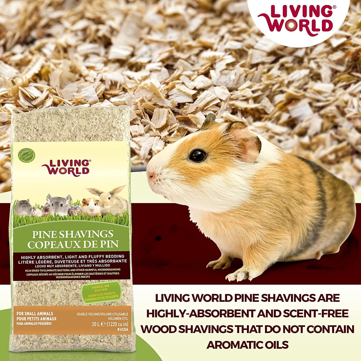 Living World Pine Shavings, 1220-Cubic Inch Animals & Pet Supplies > Pet Supplies > Small Animal Supplies > Small Animal Bedding Living World   