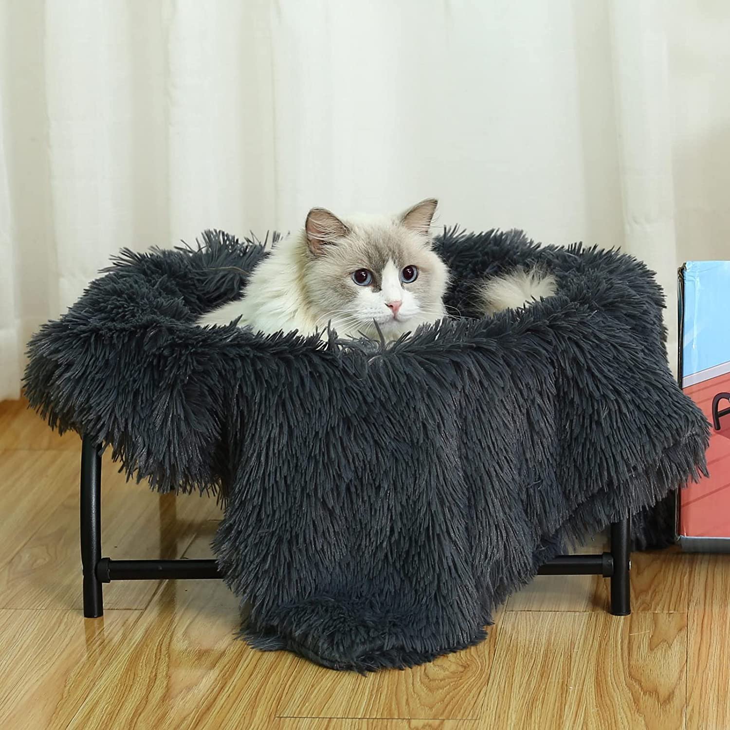 JUNSPOW [Cat Bed Hammock + Pet Blanket Set] Cat Bed Blanket Dog Bed Blanket,Soft Pet Bed Blanket,Gray Animals & Pet Supplies > Pet Supplies > Cat Supplies > Cat Furniture JUNSPOW Gray  