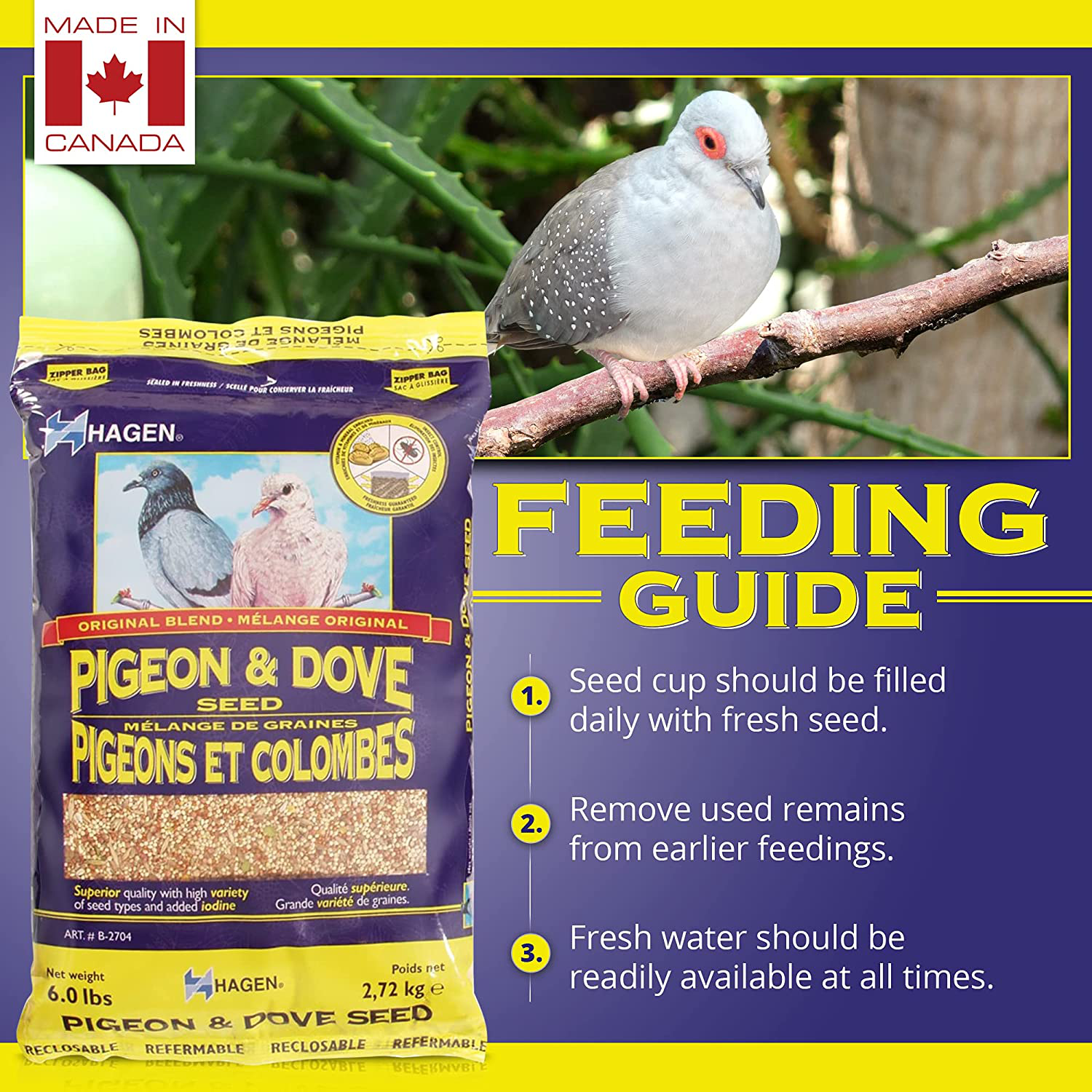 Hagen Pigeon & Dove Seed, Nutritionally Complete Bird Food Animals & Pet Supplies > Pet Supplies > Bird Supplies > Bird Food Hagen   