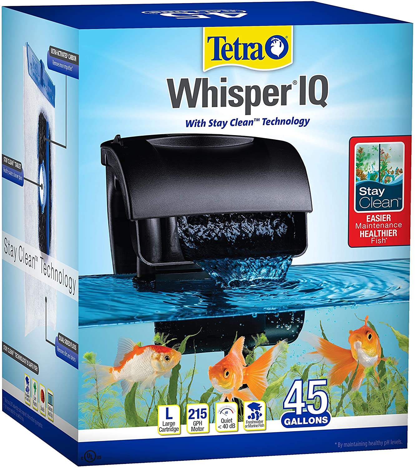 Tetra Whisper IQ Power Filter for Aquariums, with Quiet Technology Animals & Pet Supplies > Pet Supplies > Fish Supplies > Aquarium Filters Tetra 45-Gallon  