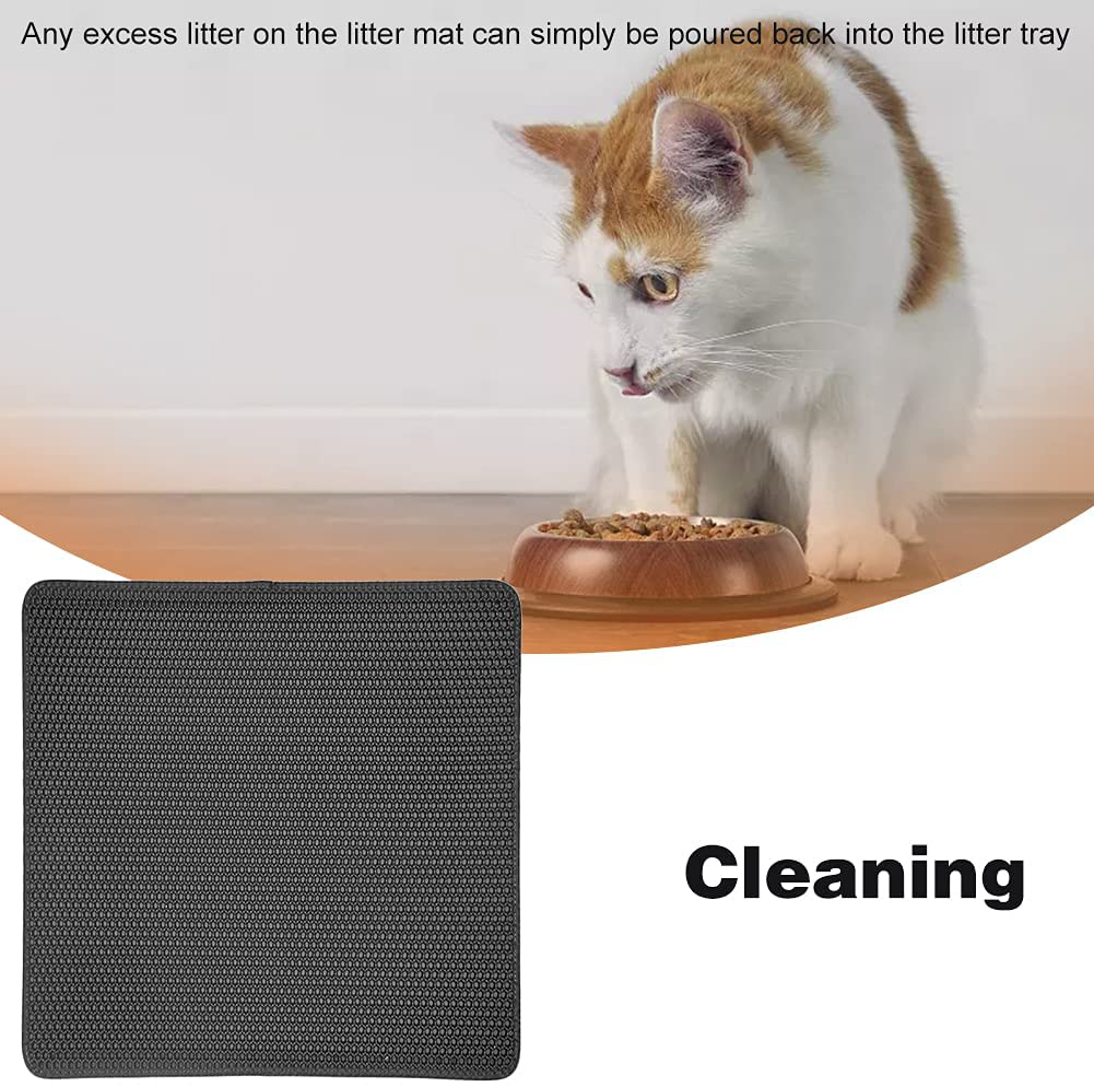 GEZICHTA Cat Litter Mat Cat Litter Trapping Mat Litter Box Mat, Honeycomb Double Layer Trapping Litter Mat Design,Helps to Waste Less Litter on Floors Animals & Pet Supplies > Pet Supplies > Cat Supplies > Cat Litter Box Mats GEZICHTA   