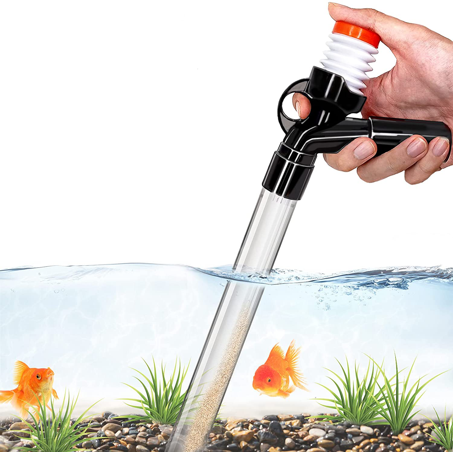 Aquarium Gravel Cleaner Fish Tank Kit Long Nozzle Water Changer for Water Changing and Filter Gravel Cleaning with Air-Pressing Button and Adjustable Water Flow Controller- BPA Free Animals & Pet Supplies > Pet Supplies > Fish Supplies > Aquarium Cleaning Supplies SSRIVER   