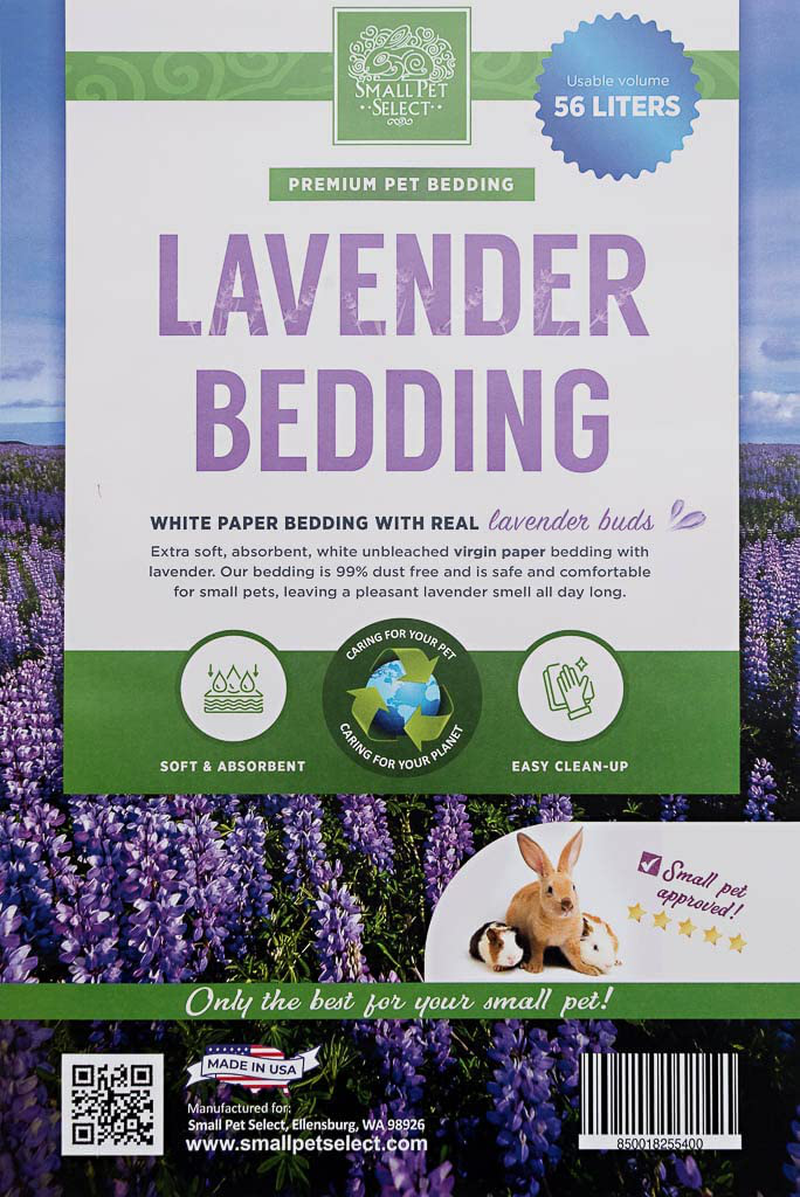 Small Pet Select- White Paper Bedding with Real Natural Lavender. Rabbits, Guinea Pigs, and Other Small Animals