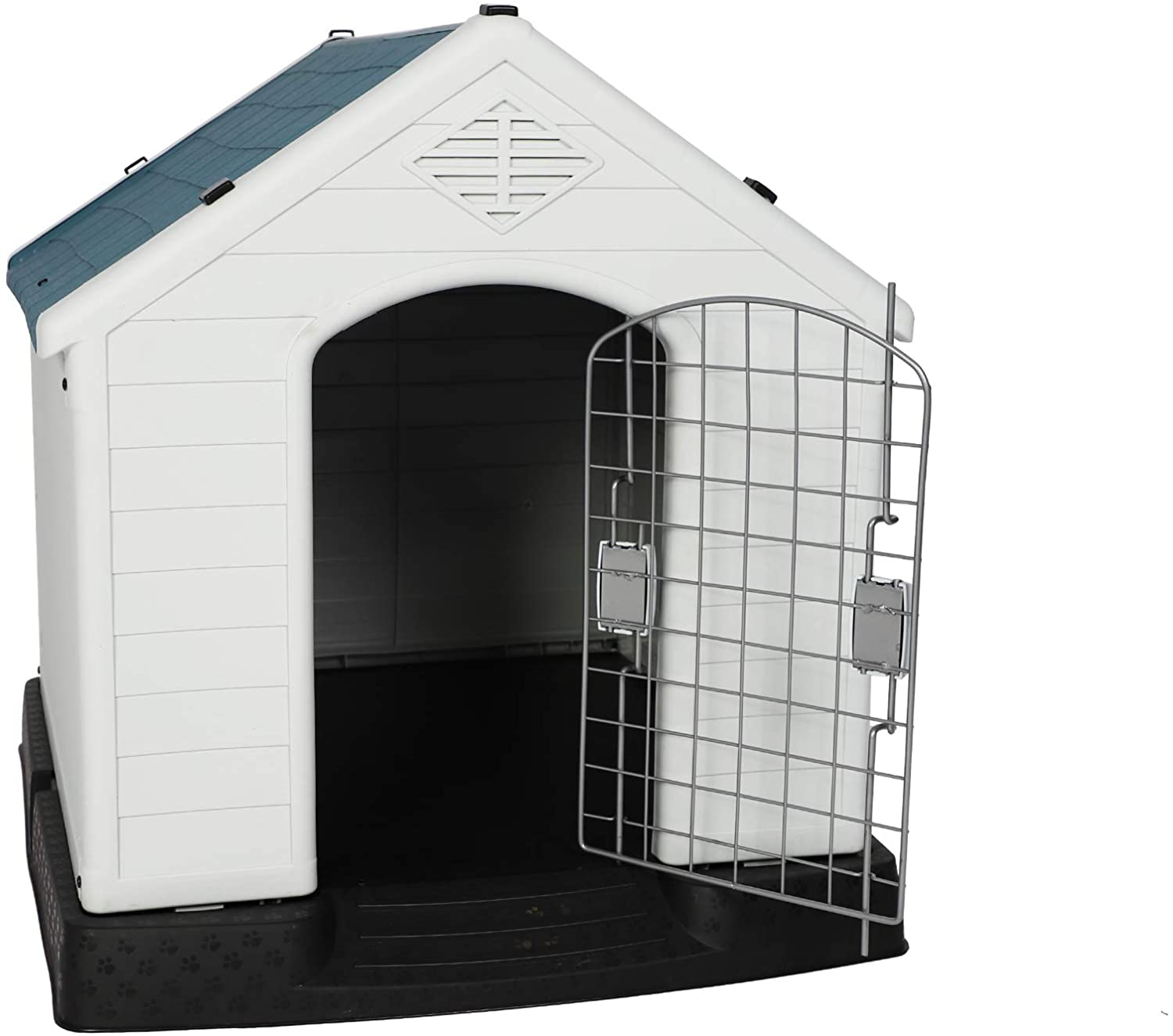 LUCKYERMORE Outdoor Dog House with Door for Small Medium Large Dogs Waterproof Puppy Kennel Plastic outside Pet Crate with Gate for All Weather, 28" H/32 H/39 H Animals & Pet Supplies > Pet Supplies > Dog Supplies > Dog Houses LUCKYERMORE 32"H with Door  