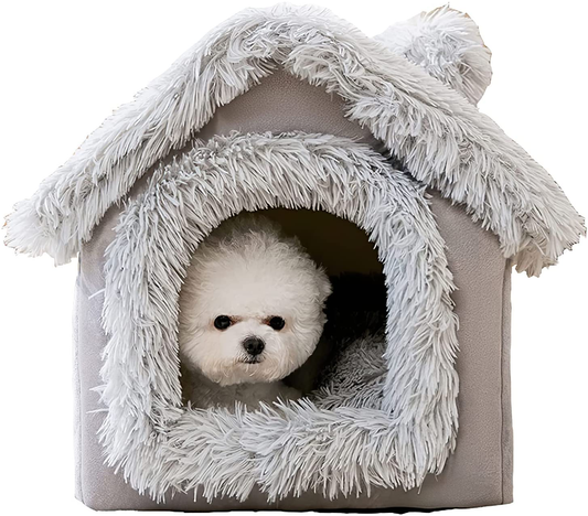 Indoor Dog House Warm Dog House Soft Pet Bed Tent House Modeling Dog Kennel Cat Bed with Removable Cushion Suitable for Small and Medium-Sized Dogs and Cats Universal in All Four Seasons Animals & Pet Supplies > Pet Supplies > Dog Supplies > Dog Houses Petpany color_1 S-L15.4"×W12.6"×H13.4" 