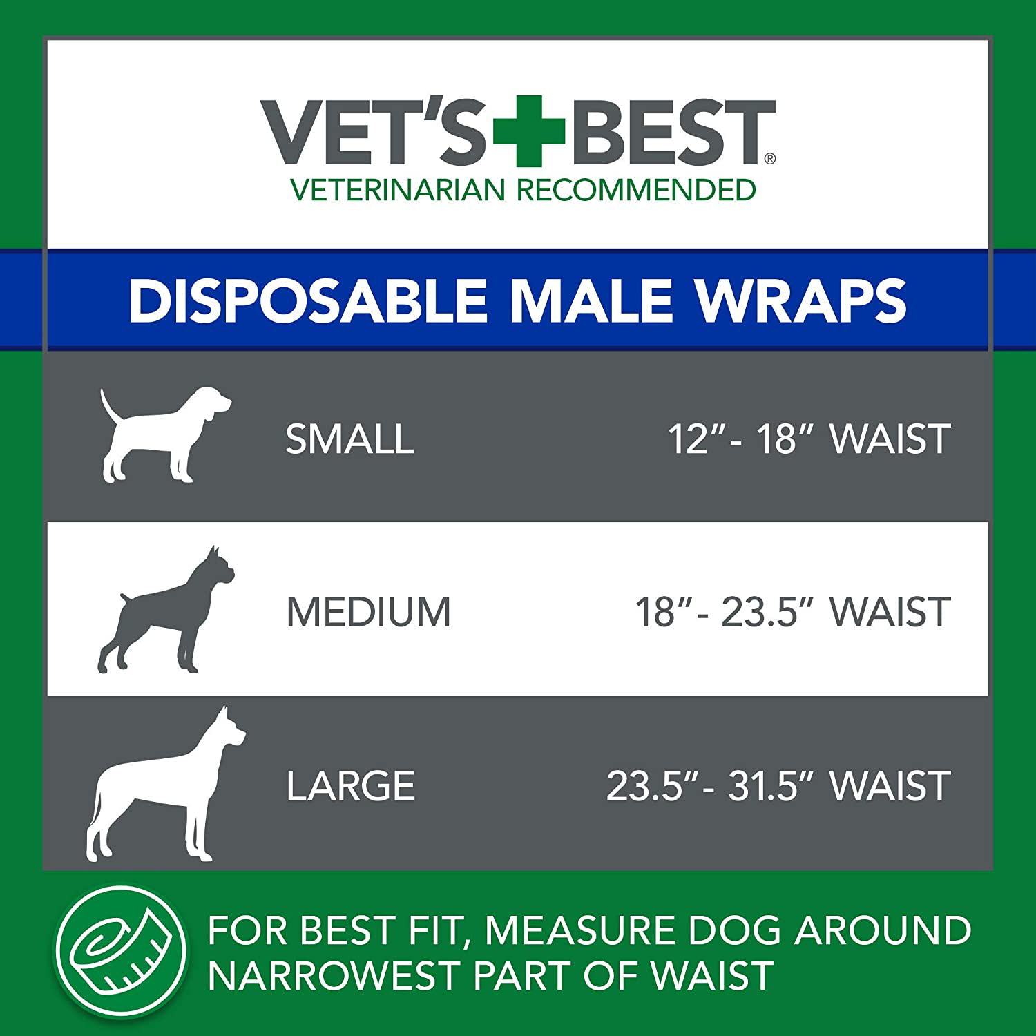 Vet S Best Comfort Fit Disposable Male Dog Diapers Absorbent