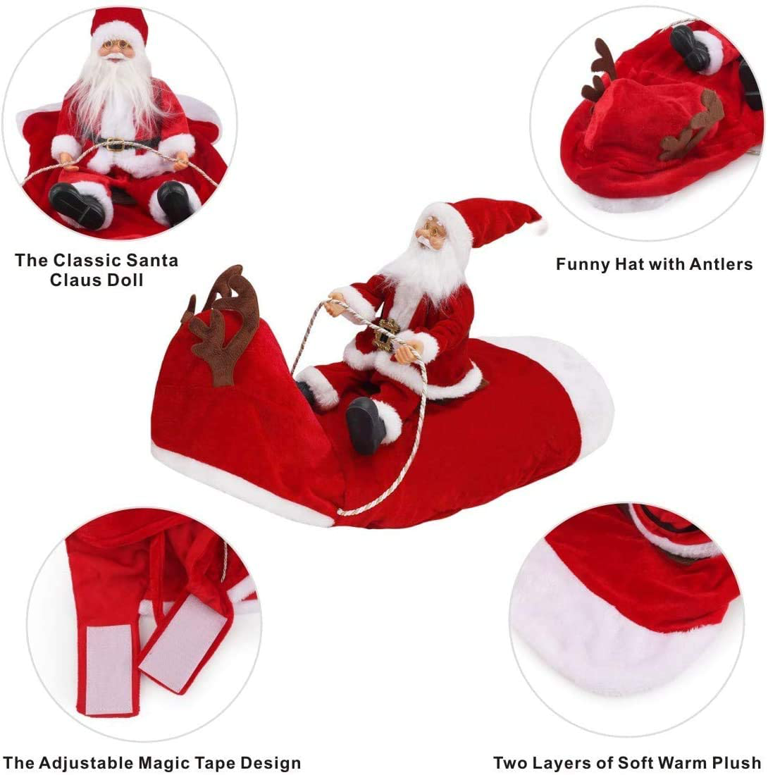 Idepet New Santa Dog Costume Christmas Pet Clothes Winter Hoodie Coat Clothes for Dog Pet Clothing Chihuahua Yorkshire Poodle Animals & Pet Supplies > Pet Supplies > Dog Supplies > Dog Apparel Idepet   