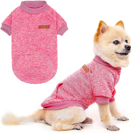 KOOLTAIL Dog Fall Winter Sweater for Small Medium Large Dogs or Cats, Soft & Warm Cold Weather Stylish Clothes, Pet Thickening Coat (XS/S/M/L, Pink/Navy/Grey) Animals & Pet Supplies > Pet Supplies > Cat Supplies > Cat Apparel KOOLTAIL Pink Medium 