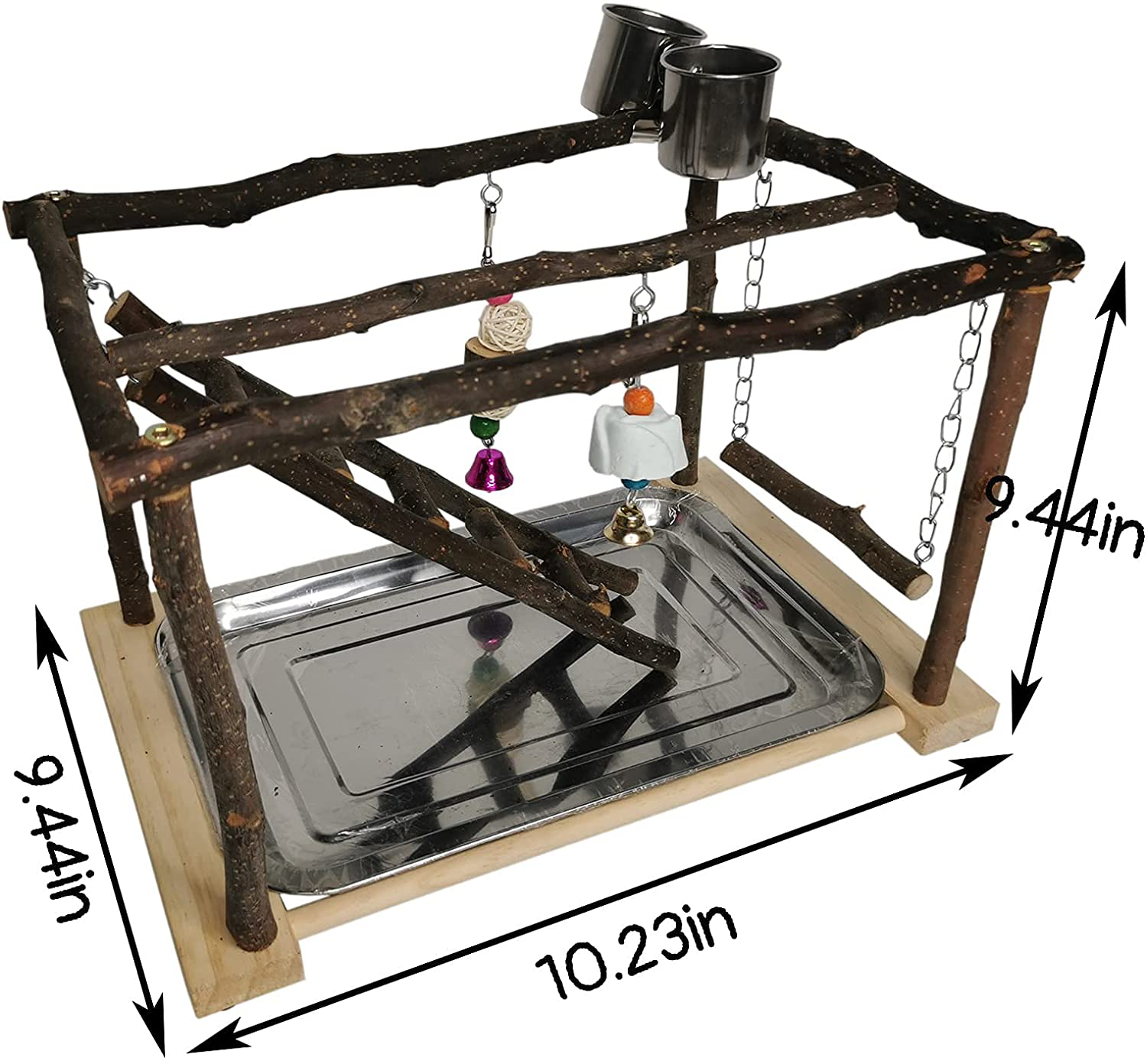 Tfwadmx Parrots Playstand Bird Play Gym Cockatiel Playground Wood Perch Stand Climb Swing Ladders Chewing Toys with Feeding Cups Exercise Activity Center for Conure Cockatiel Lovebirds Animals & Pet Supplies > Pet Supplies > Bird Supplies > Bird Gyms & Playstands Tfwadmx   