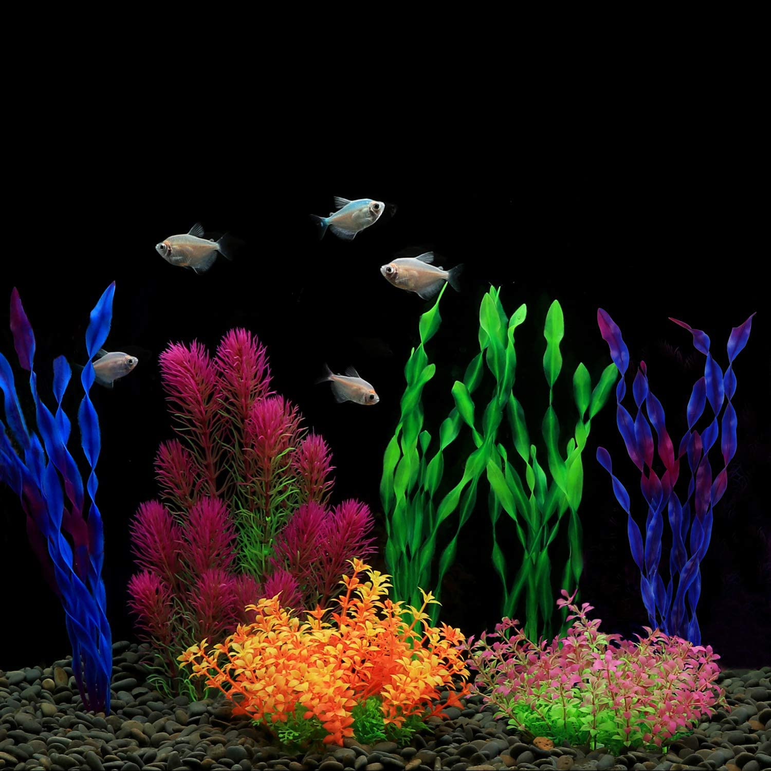 Mylifeunit Artificial Aquariums Plants Plastic Fish Tank Plants for Aquarium Decorations, Pack of 7 Animals & Pet Supplies > Pet Supplies > Fish Supplies > Aquarium Decor MyLifeUNIT   