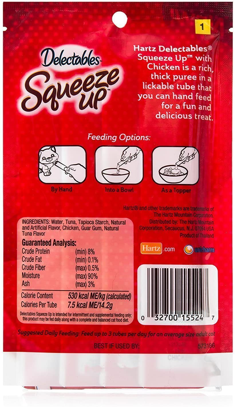Delectables Squeeze up with Chicken (PACK of 12) EACH PACK HAS 4 TUBES Animals & Pet Supplies > Pet Supplies > Cat Supplies > Cat Treats Hartz   