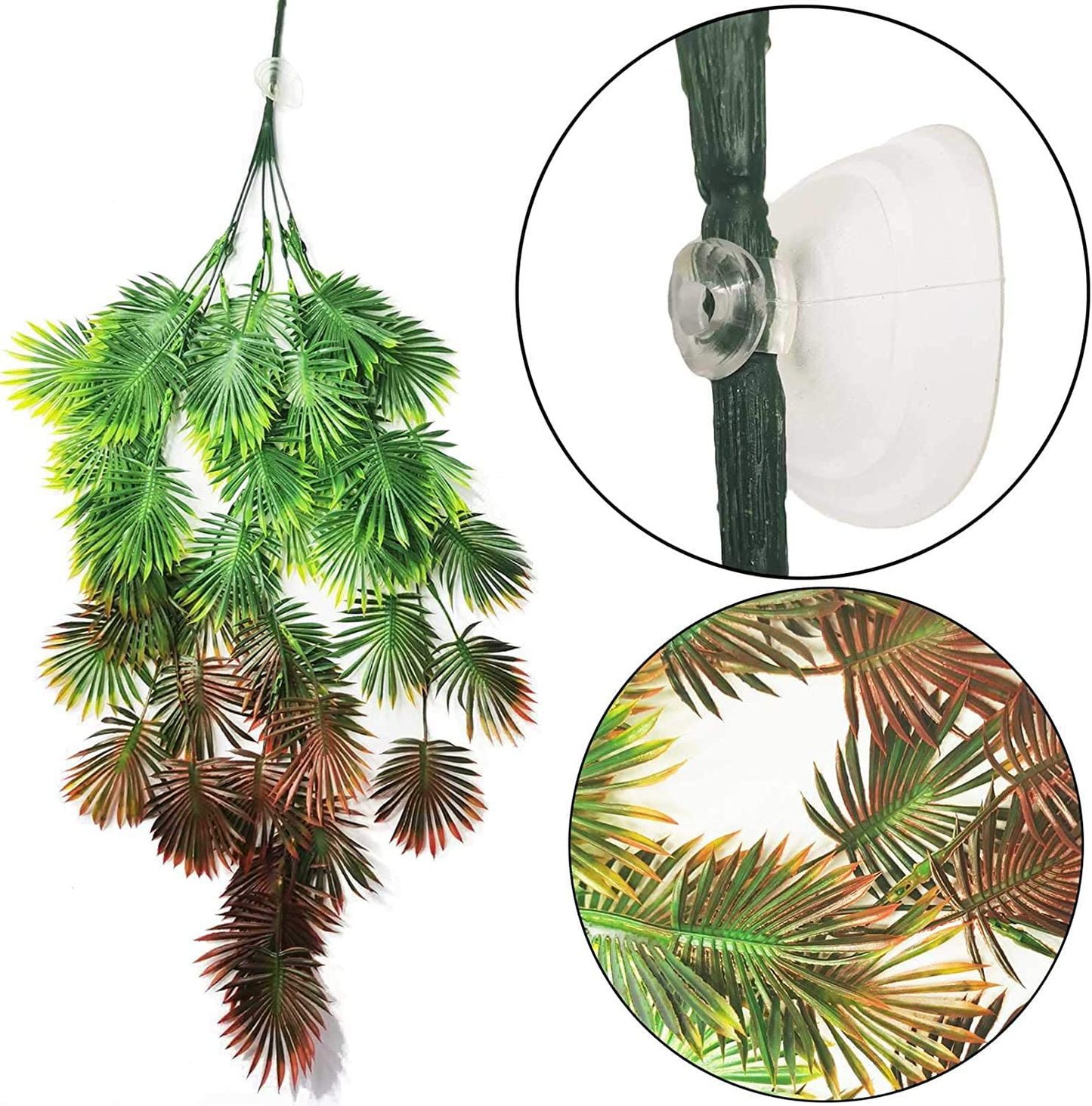 PINVNBY Reptile Plants Hanging Terrarium Plastic Fake Vines Lizards Climbing Decor Pets Tank Habitat Decorations with Suction Cup for Bearded Dragons Geckos Snake Hermit Crab 3PCS Animals & Pet Supplies > Pet Supplies > Reptile & Amphibian Supplies > Reptile & Amphibian Habitat Accessories PINVNBY   