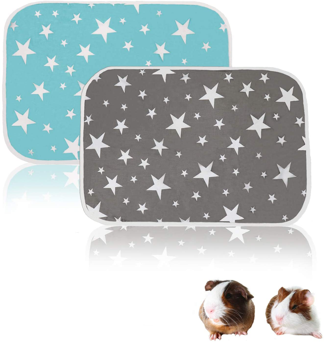 HERCOCCI 2 Pack Guinea Pig Fleece Cage Liners, Super Absorbent – Reusable & Washable Guinea Pig Pee Pads Bedding for Hamsters Rabbits Chinchilla Gerbil Hedgehog Rat and Other Small Animal 27’’ X 19’’ Animals & Pet Supplies > Pet Supplies > Small Animal Supplies > Small Animal Bedding HERCOCCI   