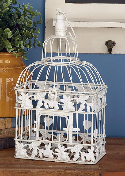 Deco 79 82676 2-Piece Metal Square Bird Cage Set Animals & Pet Supplies > Pet Supplies > Bird Supplies > Bird Cages & Stands Deco 79   