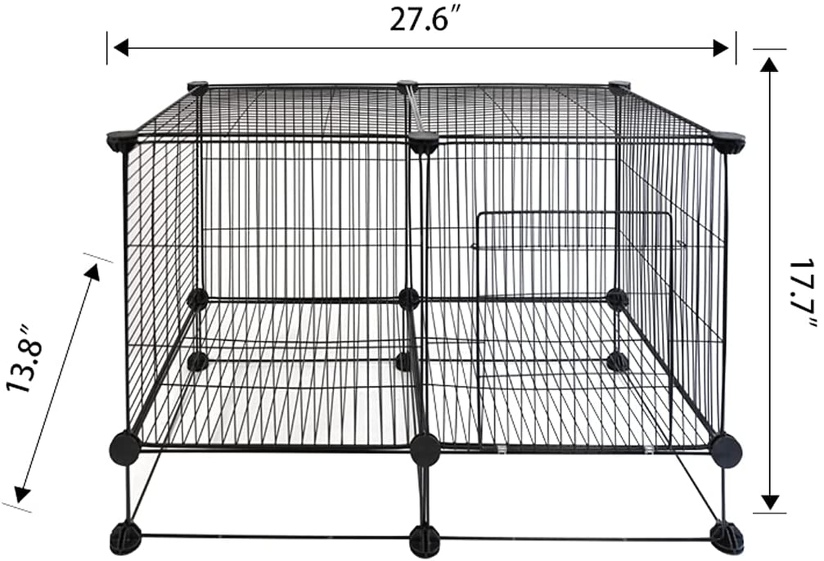 Pet Cage with Metal Wire Grid, DIY Small Animal Cage Indoor for Guinea Pigs, Rabbits, Cat Animals & Pet Supplies > Pet Supplies > Small Animal Supplies > Small Animal Habitats & Cages WSHouse   