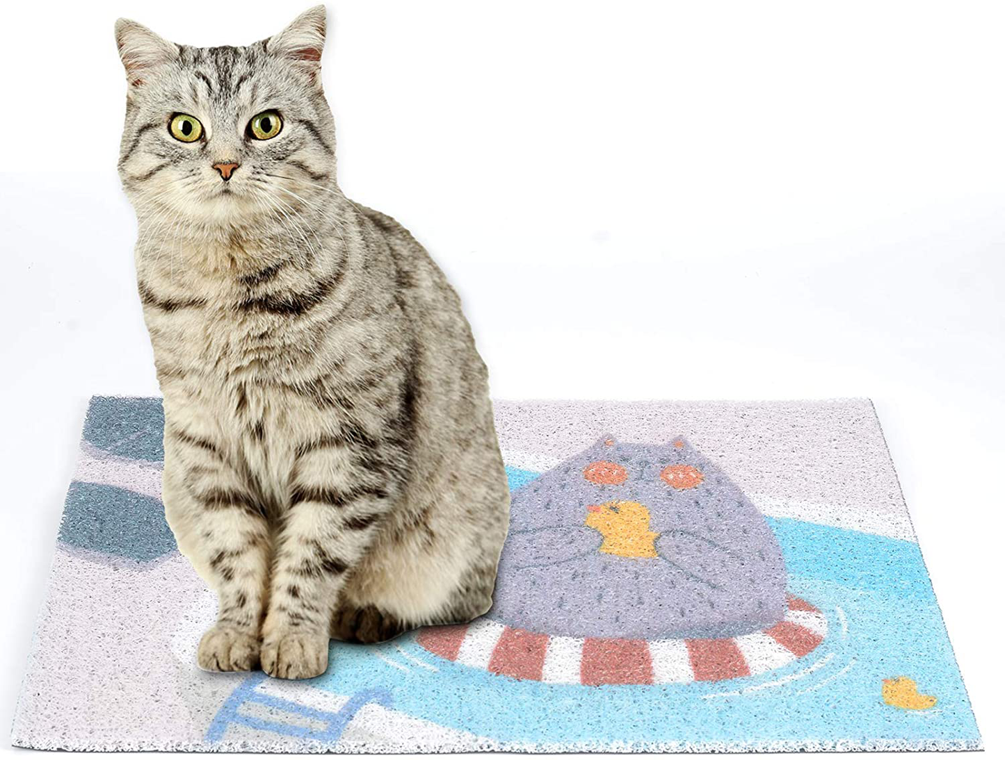 Cat Litter Mat,Cute Cartoon Pattern Small Cat Litter Mats for Floor Litter Trapping Mat Kitty Scatter Control Rug Durable Pet Litter Rugs for Cats Kitten Puppy Dogs Rabbits Scratch Proof,19.7"X13.8" Animals & Pet Supplies > Pet Supplies > Cat Supplies > Cat Litter Box Mats GOURIDA Cartoon Cat Style 1  