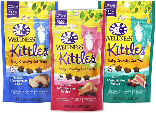 Wellness Kittles Cat Treat Variety Pack - 3 Flavors (Chicken & Cranberries, Salmon & Cranberries, and Tuna & Cranberries Flavors) - 2 Oz Each (3 Total Pouches) Animals & Pet Supplies > Pet Supplies > Cat Supplies > Cat Treats Wellness Natural Pet Food   