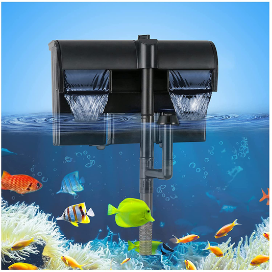 TARARIUM Aquarium Power Filter with Surface Skimmer Silent Hang on Back Fish Tank Filter Multi-Filtration 20-45 Gallon for Saltwater& Freshwater 158GPH Large Tank Filter System Animals & Pet Supplies > Pet Supplies > Fish Supplies > Aquarium Filters TARARIUM A-HBL701-Filter  