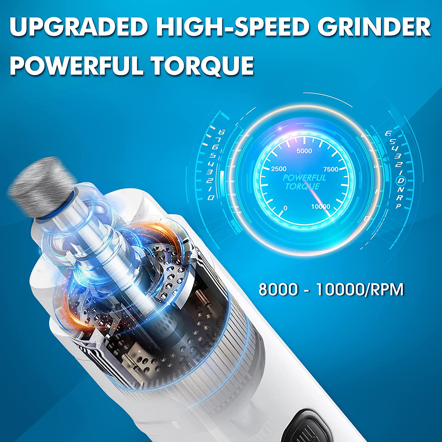 Nzonpet Dog Nail Grinder with 2 LED Lights, Upgraded Powerful 10000RPM 2-Speed Rechargeable Pet Nail Trimmer, Professional Paws Grooming for All Kind Size of Pets, Cat Nail Grinder, Dog Nail Trimmer Animals & Pet Supplies > Pet Supplies > Small Animal Supplies > Small Animal Treats nzonpet   