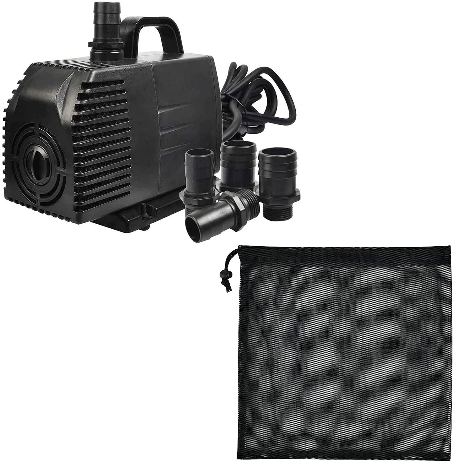 Simple Deluxe 1056 GPH Submersible Pump with 15' Cord, Water Pump for Fish Tank, Hydroponics, Aquaponics, Fountains, Ponds, Statuary, Aquariums & Inline Animals & Pet Supplies > Pet Supplies > Fish Supplies > Aquarium & Pond Tubing Simple Deluxe 1056GPH Water Pump + Filter Bag  