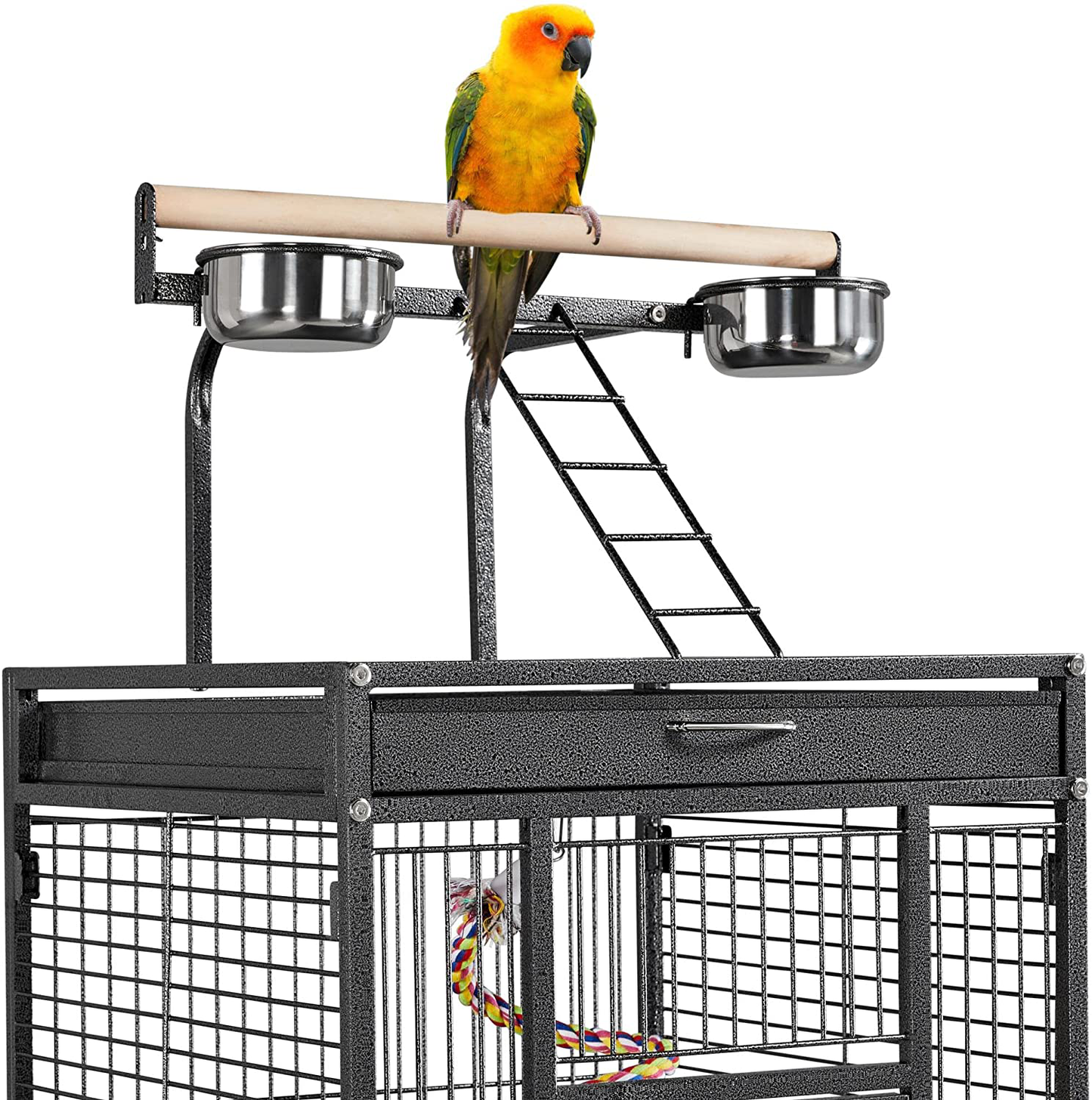 Topeakmart Wrought Iron Selection Play Top Large Parrot Bird Cage Animals & Pet Supplies > Pet Supplies > Bird Supplies > Bird Cages & Stands Topeakmart   