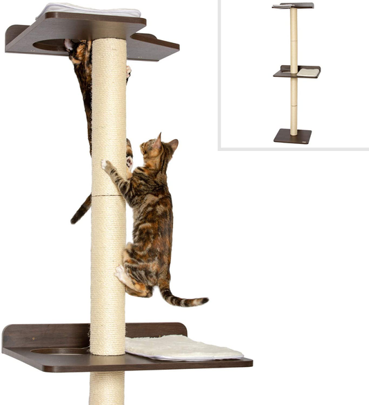 Petfusion Ultimate Cat Climbing Tower & Activity Tree. (24 X 20.8 X 76.8 Inches (Lwh) Tall Sisal Scratching Posts, Modern Wall Mounted Cat Furniture, Espresso Finish). 1 Year Manufacturer Warranty Animals & Pet Supplies > Pet Supplies > Cat Supplies > Cat Furniture PetFusion   