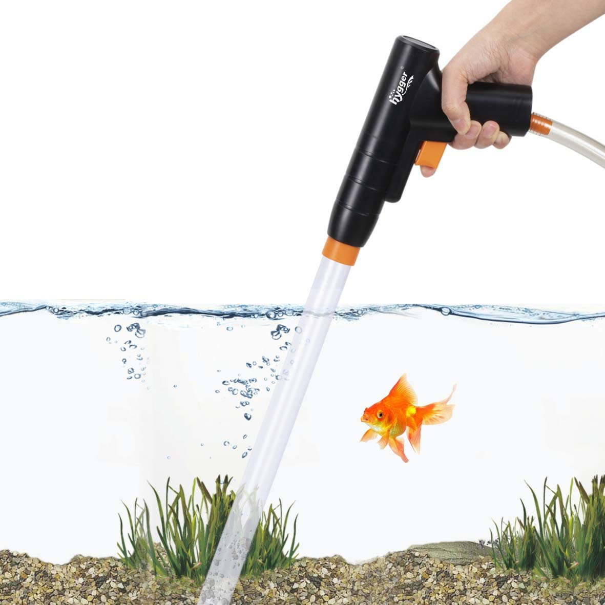 Hygger Aquarium Gravel Cleaner, New Quick Water Changer with Air-Pressing Button Fish Tank Sand Cleaner Kit Aquarium Siphon Vacuum Cleaner with Water Hose Controller Clamp Animals & Pet Supplies > Pet Supplies > Fish Supplies > Aquarium Fish Nets hygger   