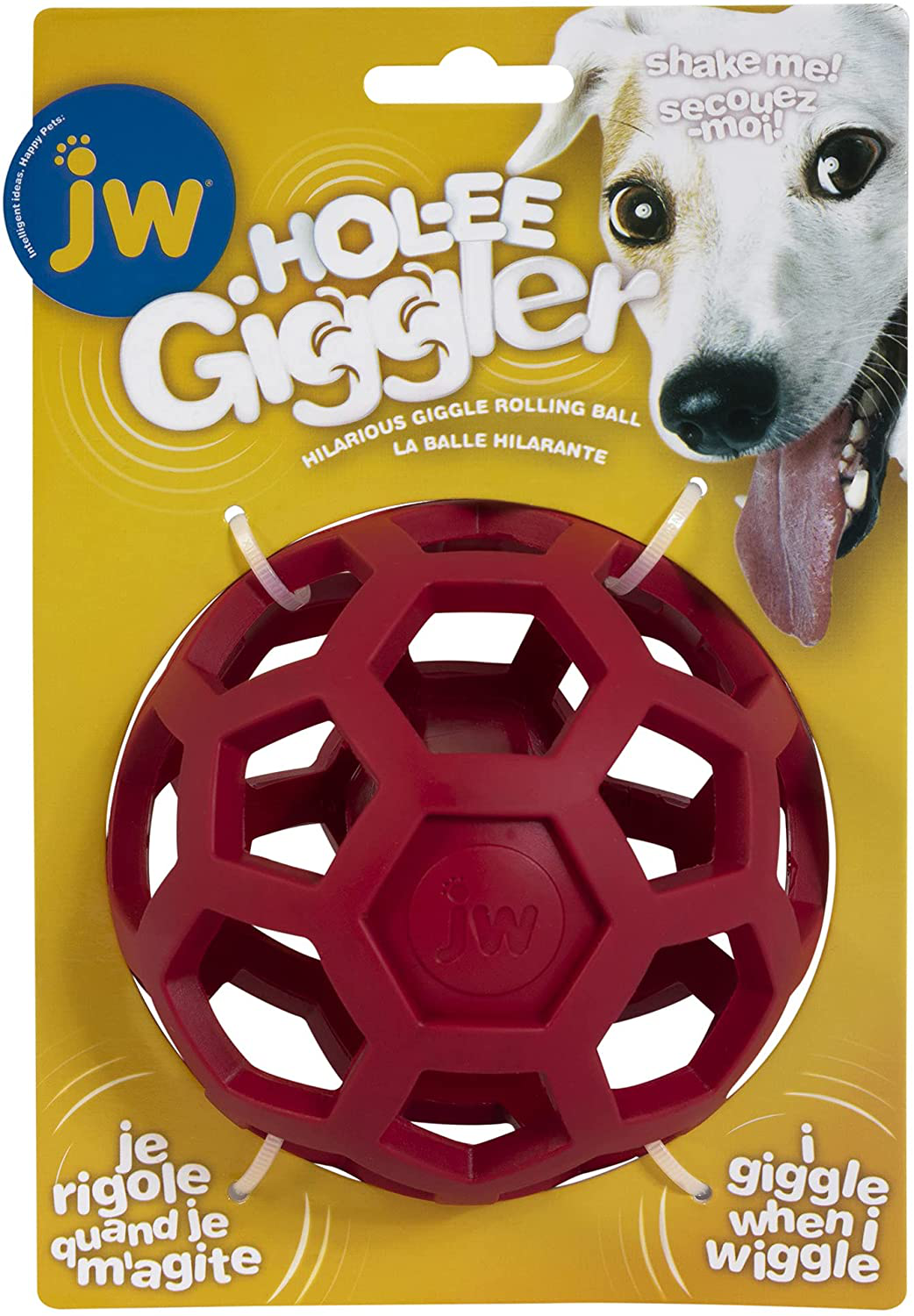 JW Hol-Ee Roller Dog Fetch Treat Dispenser Puzzle Ball Animals & Pet Supplies > Pet Supplies > Dog Supplies > Dog Toys JW Pet Company Giggler Medium 