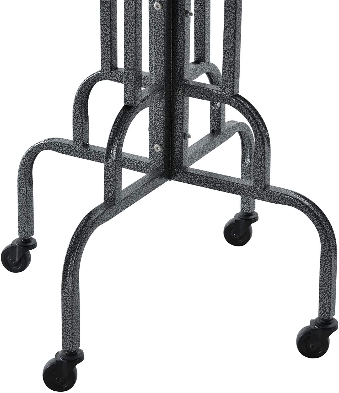 Pawhut Rolling Bird Perch Play Stand with Universal Wheels, Wooden Perch Ladders, & Stainless Steel Feeding Cups, Grey