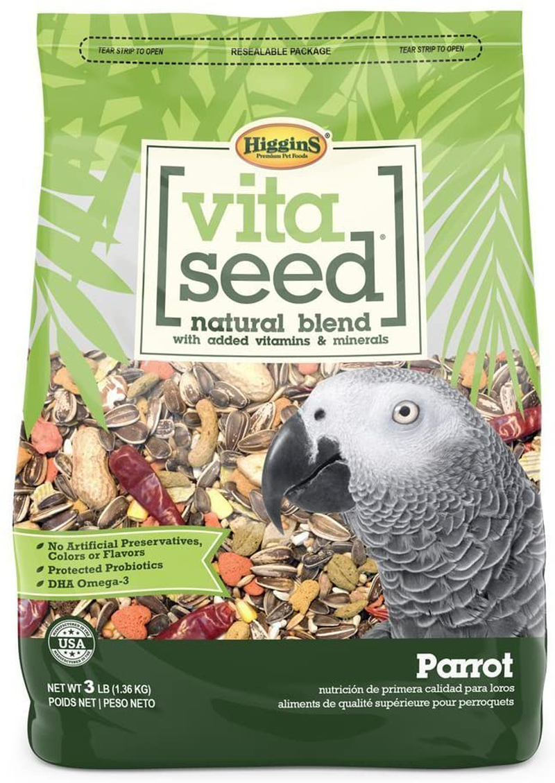 Higgins Vita Seed Natural Parrot Food 3 LB Bag. Fast Delivery by Just Jak'S Pet Market Animals & Pet Supplies > Pet Supplies > Bird Supplies > Bird Food Higgins   