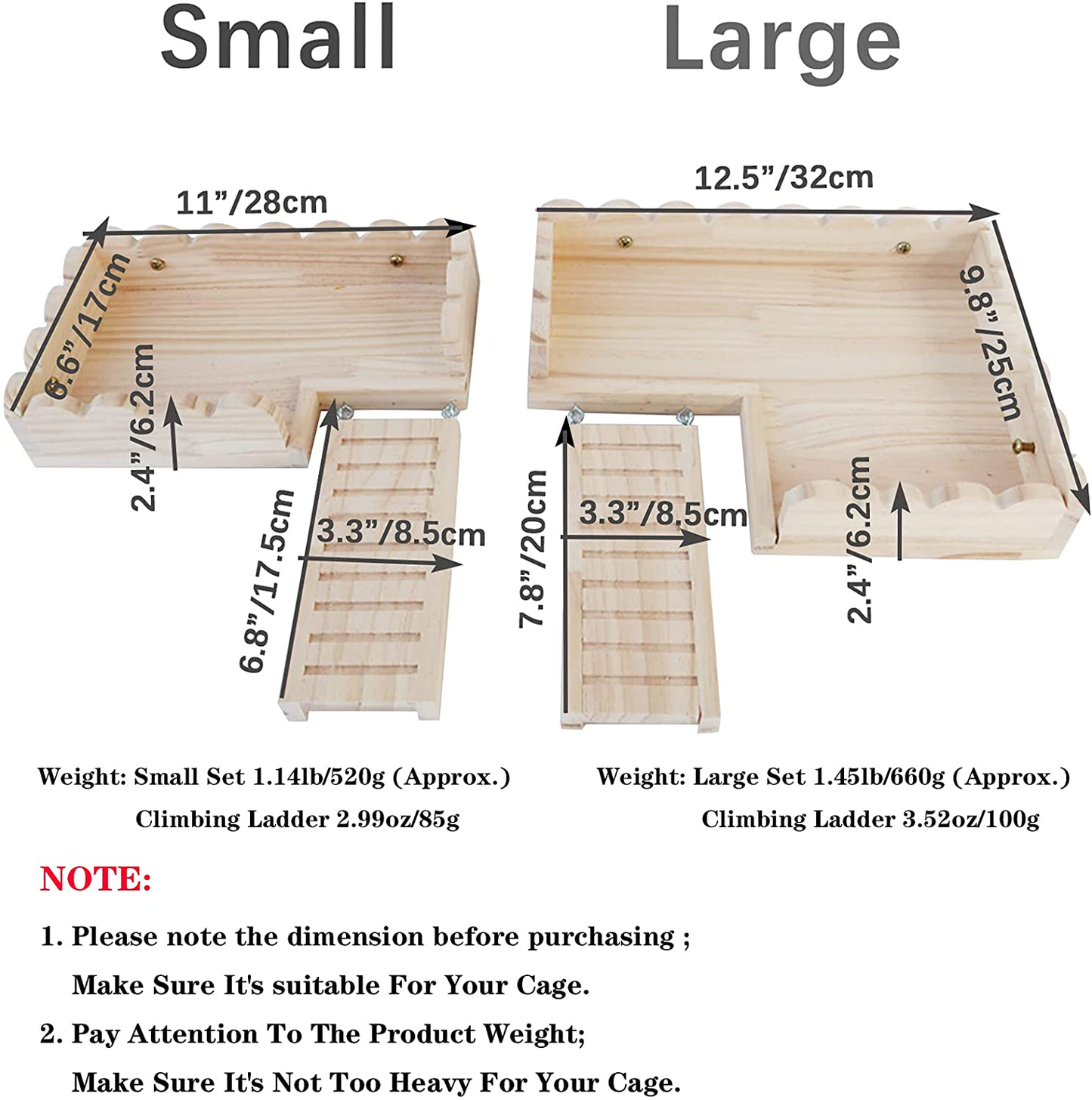 ROZKITCH Hamster Platform with Climbing Ladder, Bird Perch Cage Toy Wooden Play Gym Stand, Natural Pine Wood Tray for Chinchilla Squirrel Rabbit Guinea Pig, Birdcage Toy for Parrot Conure Parakeet Animals & Pet Supplies > Pet Supplies > Bird Supplies > Bird Gyms & Playstands ROZKITCH   