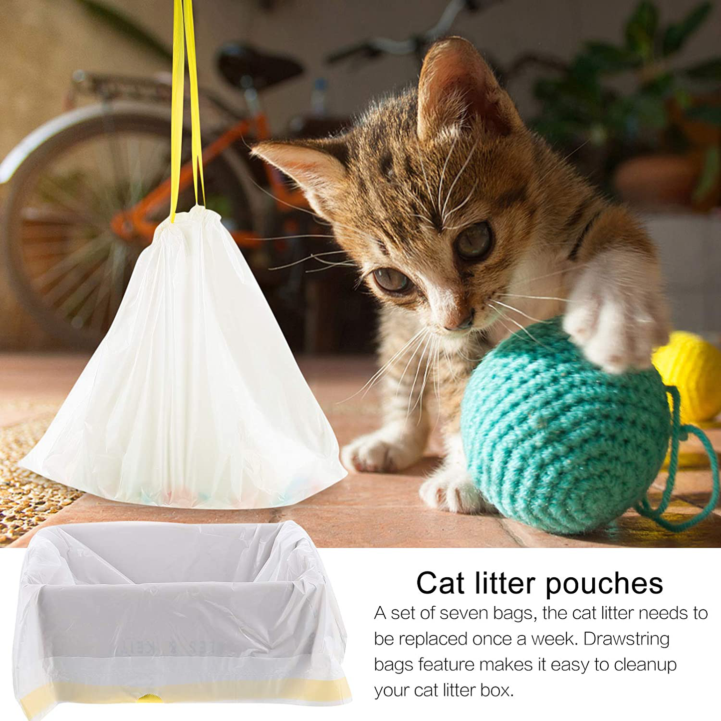 POPETPOP 7 Pcs Leak-Proof Waterproof Cat Litter Box Liners Durable Cat Litter Bags (S)-Pet Supplies Animals & Pet Supplies > Pet Supplies > Cat Supplies > Cat Litter Box Liners POPETPOP   