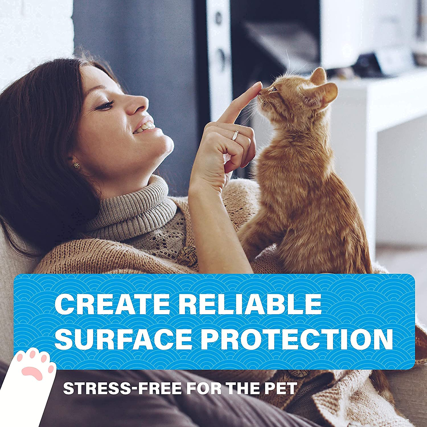 Cat anti Scratch Furniture Protector - Couch Scratch Protector from Cats - Furniture Protection from Cat Scratching - Cat Couch Protectors for Furniture - Cat Training Tape - Cat Scratch Guard Animals & Pet Supplies > Pet Supplies > Cat Supplies > Cat Furniture Miloona   