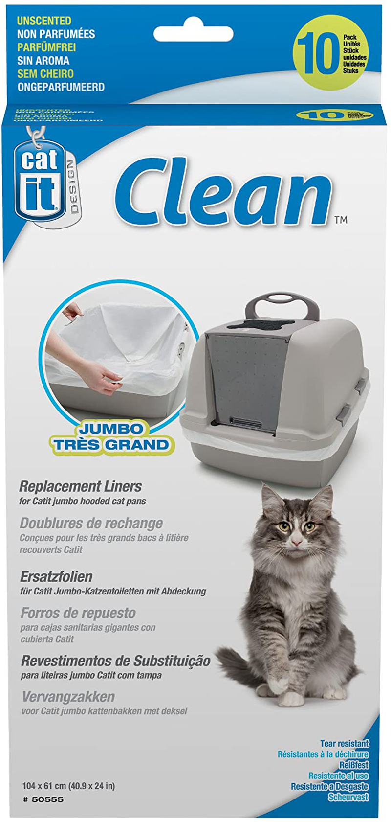 Catit Clean Biodegradable Liners, Jumbo 10Ct Animals & Pet Supplies > Pet Supplies > Cat Supplies > Cat Litter Box Liners Catit   