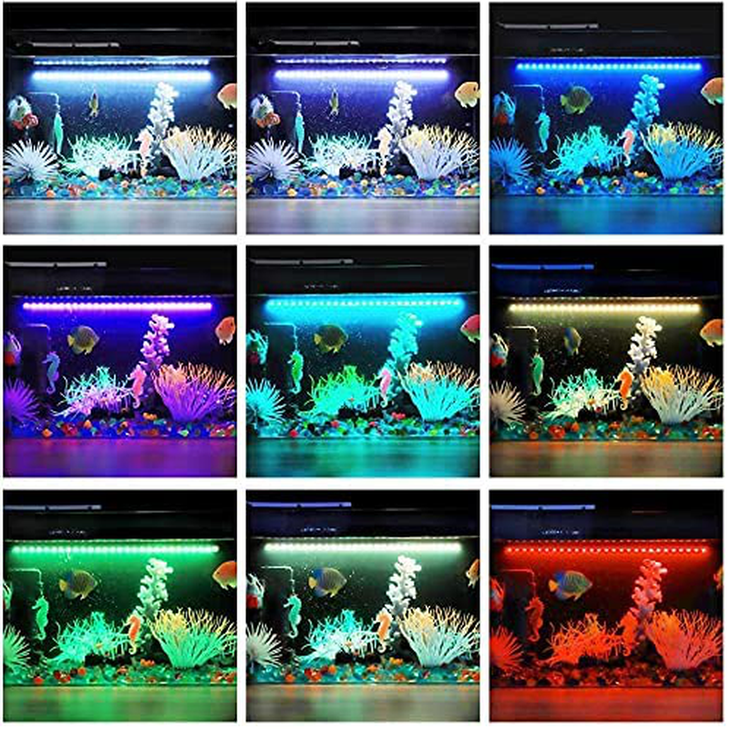 DOCEAN Aquarium Light with IR Remote Control, RGB Submersible Fish Tank Light, 9 LED, 7Inch/18Cm, 2W/100-240V, Premium Acrylic Underwater Aquarium Lamp for Fish Tank