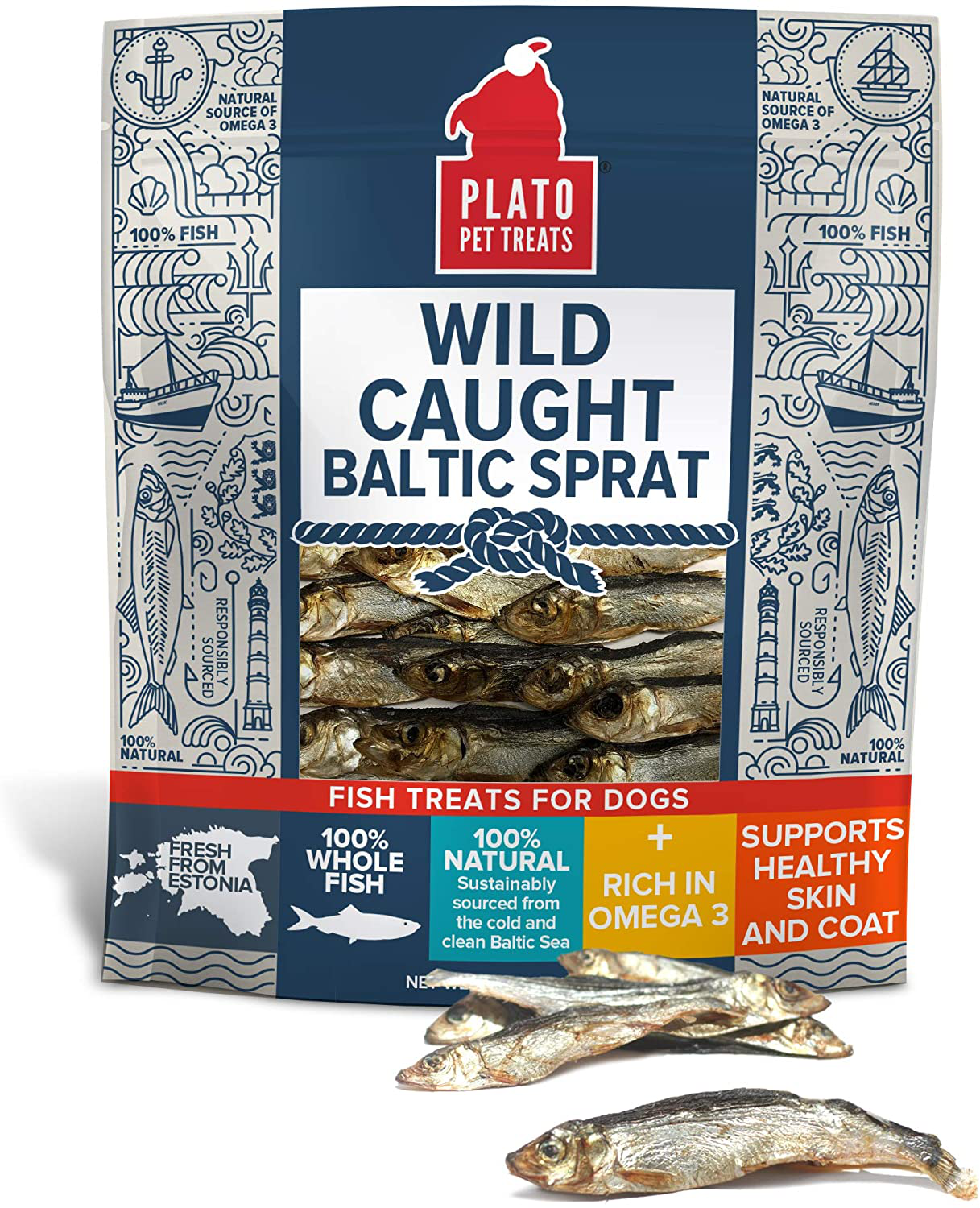 Plato Pet Wild Caught Baltic Sprat Dog Treats Animals & Pet Supplies > Pet Supplies > Dog Supplies > Dog Treats PLATO   
