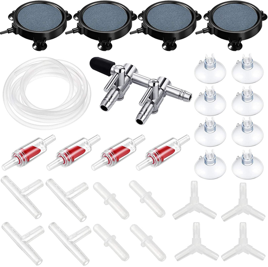 Mudder 30 Pieces 4 Inch Air Stone Disc Kit Set 4 Pieces Air Stone Bubble Diffusers, 13 Ft Airline Tube, Control Valve, Check Valves, Suction Cups, Air Pump Accessories for Hydroponic Growing System Animals & Pet Supplies > Pet Supplies > Fish Supplies > Aquarium Air Stones & Diffusers Mudder   