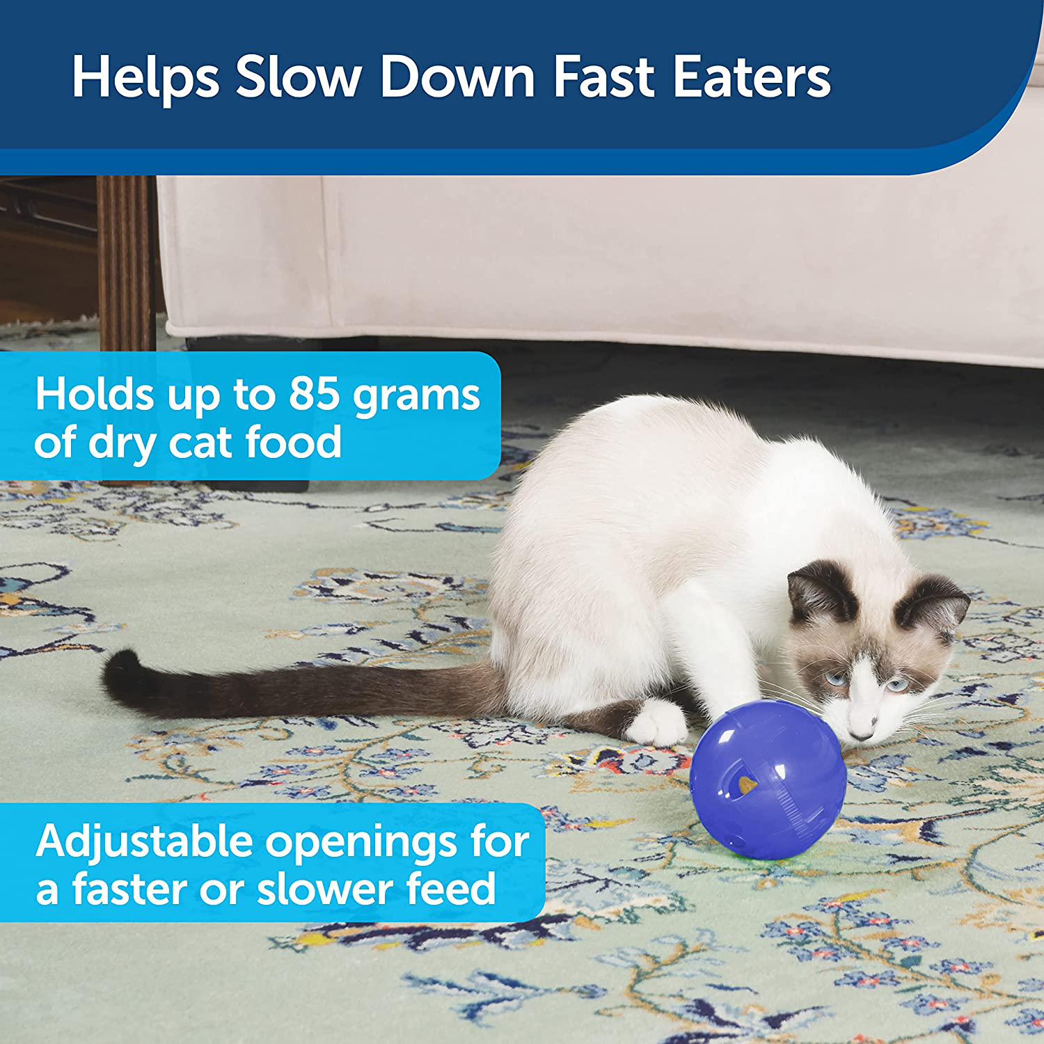 Petsafe Slimcat Feeder Ball - Interactive Game for Your Cat - Fill with Food and Treats - Great for Portion Control and Fast Eaters Animals & Pet Supplies > Pet Supplies > Cat Supplies > Cat Toys PetSafe   