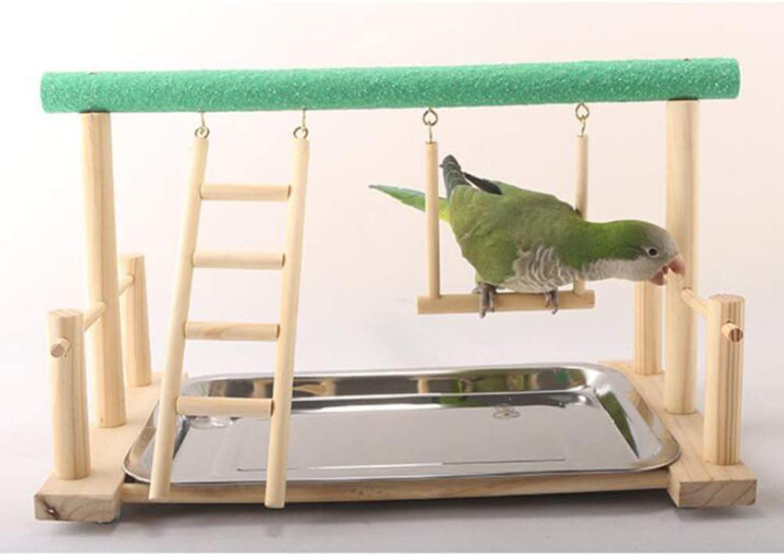 POPETPOP Bird Play Stand-Parrot Playstand Bird Perches for Cockatiels Parakeet Wood Perch Gym Playpen with Ladder Swing Toys Exercise Play Bird Toys(Stick Random Color) Animals & Pet Supplies > Pet Supplies > Bird Supplies > Bird Gyms & Playstands POPETPOP   