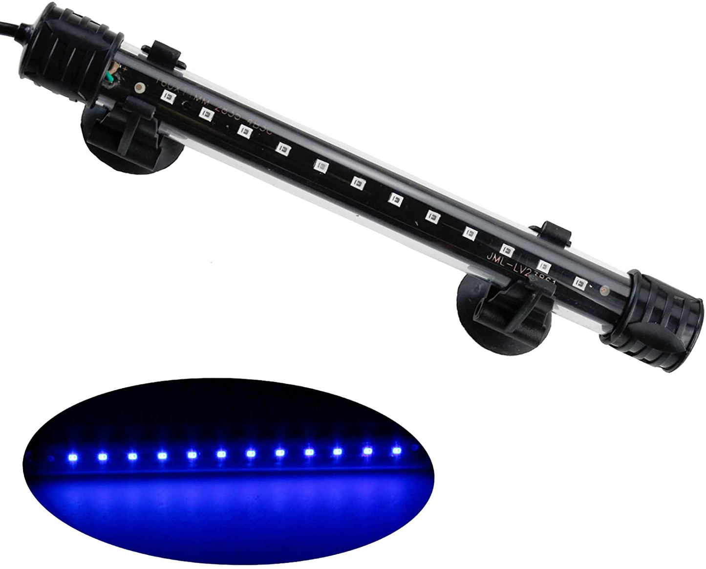 AQUANEAT Aquarium LED Submersible Light 7.5 Inch Underwater Stick Strip Bar Lamp Fish Tank (White & Blue) Animals & Pet Supplies > Pet Supplies > Fish Supplies > Aquarium Lighting AQUANEAT Blue  