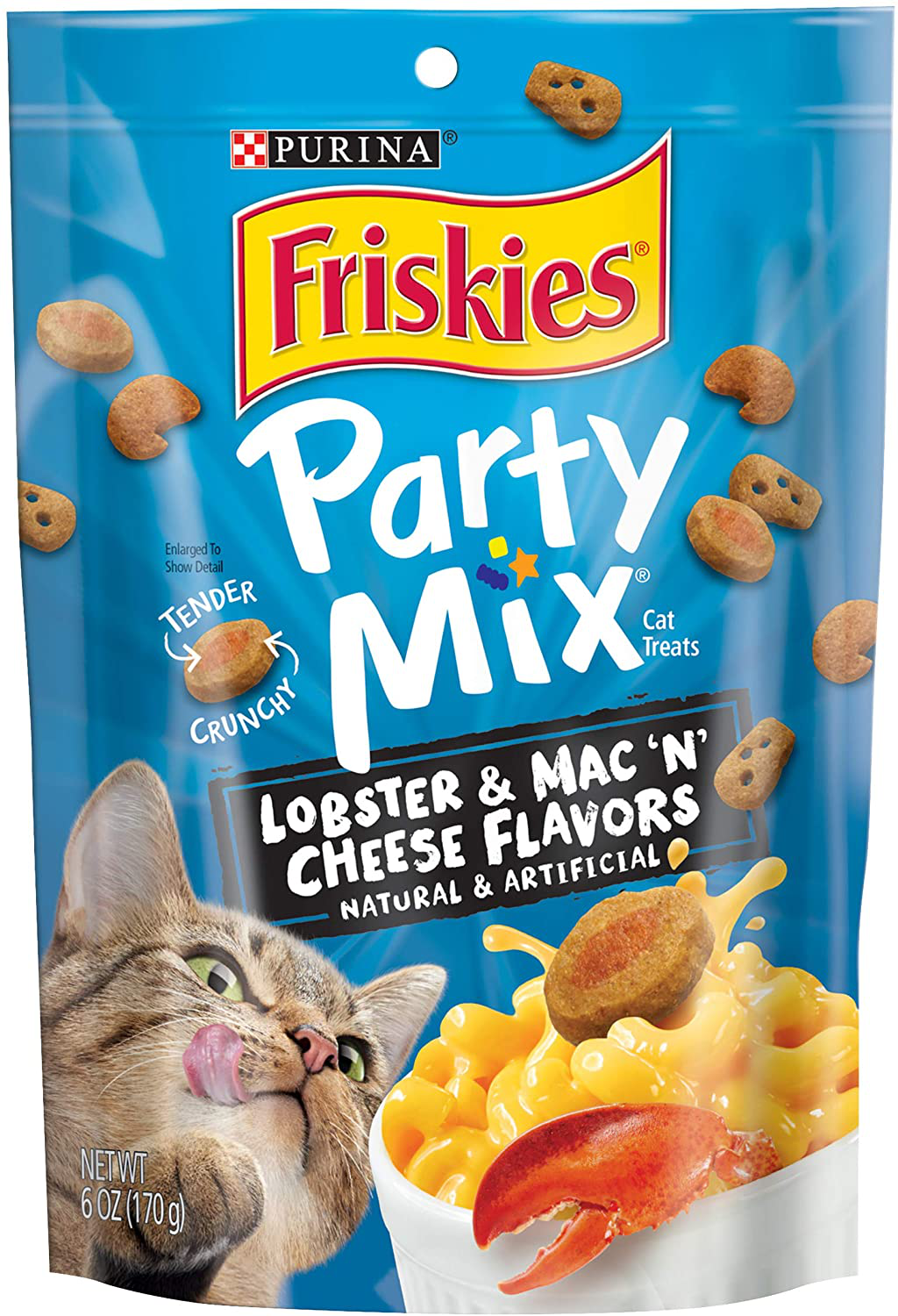 Purina Friskies Party Mix Adult Cat Treats - (6) 6 Oz. Pouches Animals & Pet Supplies > Pet Supplies > Cat Supplies > Cat Treats Purina Friskies Lobster Mac n Cheese 6 oz. Pouch (Pack of 6) 