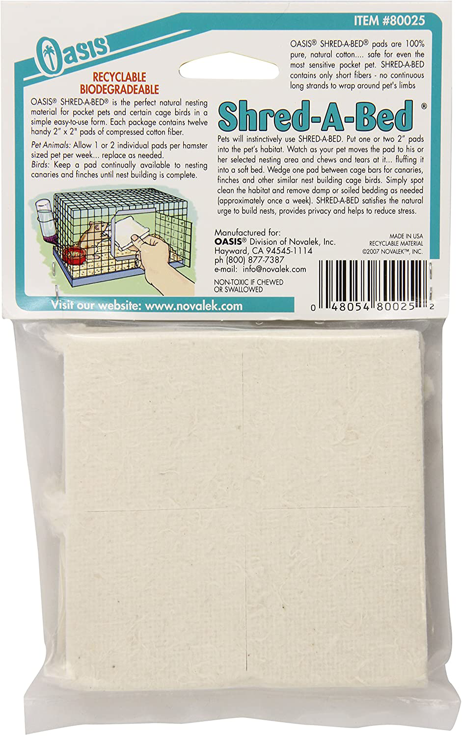 Kordon/Oasis (Novalek) SOA80025 6-Pack Shred a Bed Small Animal Nesting Material Animals & Pet Supplies > Pet Supplies > Small Animal Supplies > Small Animal Bedding Kordon   