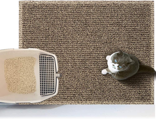 Asvin Thick Premium Cat Litter Mat, Soft on Pet Paws, Traps Litter and Dirt from Kitty, Water Resistant, Scatter Control, for Litter Box, Home Animals & Pet Supplies > Pet Supplies > Cat Supplies > Cat Litter Box Mats Asvin Brown 24" x 30" 